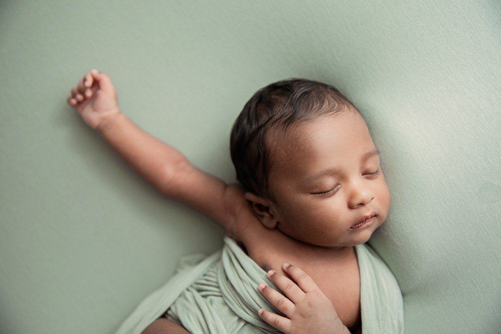 Newborn baby unposed photo